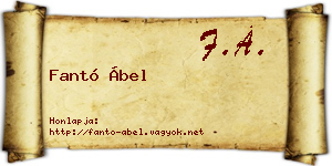 Fantó Ábel névjegykártya
